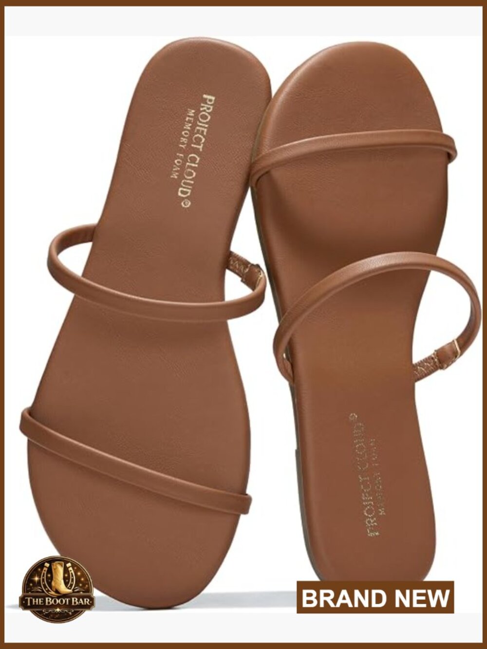 Memory Foam Sandals Eco Leather Flip Flops Non Slip Lightweight